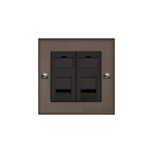 Richmond Elite Range Matt Bronze Switches & Sockets, LP9 - 2 Gang CAT6 by Heritage Brass By M-Marcus