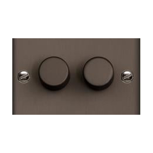 Richmond Elite Range Matt Bronze Switches & Sockets, LP9 - 2 Gang Dimmer 400 watts (Compatible with halogen/ incandescent bulbs) by Heritage Brass By M-Marcus