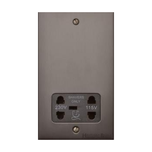 Richmond Elite Range Matt Bronze Switches & Sockets, LP9 - Shaver Socket Output Voltage 110/240V by Heritage Brass By M-Marcus