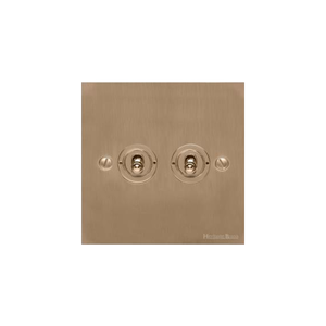 Richmond Elite Range Antique Brass Switches & Sockets, LP91 - 2 Gang Toggle Switch by Heritage Brass By M-Marcus