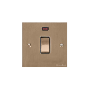 Richmond Elite Range Antique Brass Switches & Sockets, LP91 - 20A Double Pole Switch with Neon by Heritage Brass By M-Marcus