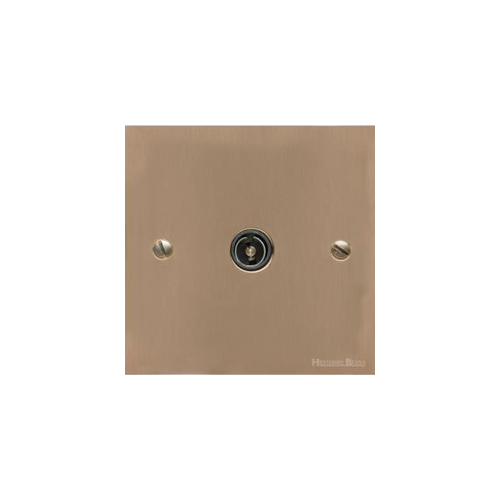Richmond Elite Range Antique Brass Switches & Sockets, LP91 - 1 Gang Isolated TV Coaxial Socket by Heritage Brass By M-Marcus