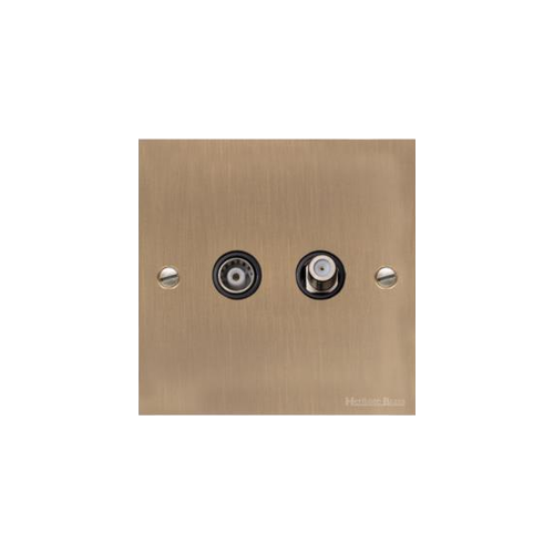 Richmond Elite Range Antique Brass Switches & Sockets, LP91 - TV/Satellite Socket by Heritage Brass By M-Marcus