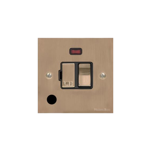 Richmond Elite Range Antique Brass Switches & Sockets, LP91 - Switched Spur with Neon + Cord (13 Amp) by Heritage Brass By M-Marcus