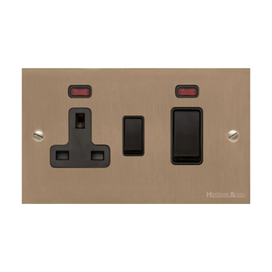 Richmond Elite Range Antique Brass Switches & Sockets, LP91 - 45A Cooker Unit + 13A Socket by Heritage Brass By M-Marcus