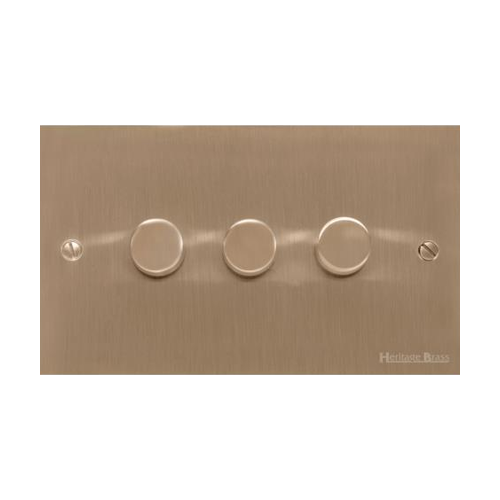 Richmond Elite Range Antique Brass Switches & Sockets, LP91 - 3 Gang Dimmer 400 watts (Compatible with halogen/ incandescent bulbs) by Heritage Brass By M-Marcus
