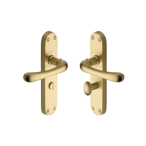 Luna Door Handle on Plate by M Marcus - Heritage Brass