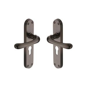 Luna Door Handle on Plate by M Marcus - Heritage Brass