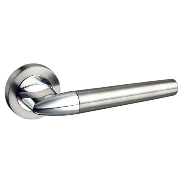 Mediterranean Toulon Lever Door Handle on Round Rose by Atlantic Hardware