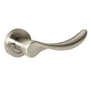 Mediterranean Malaga Lever Door Handle on Round Rose by Atlantic Hardware