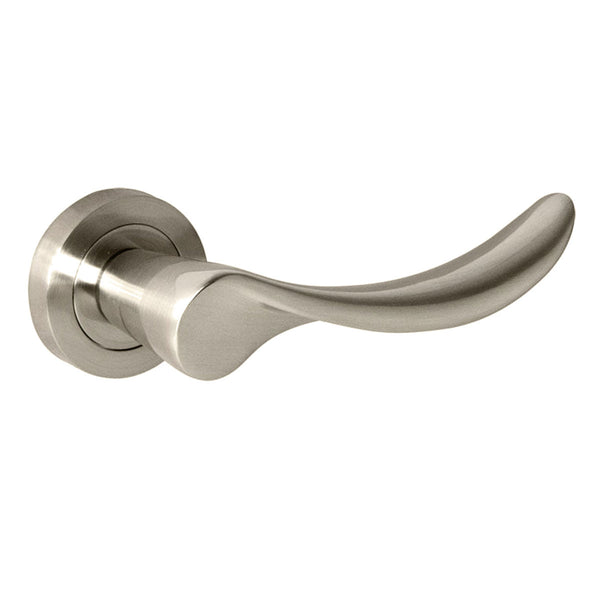 Mediterranean Malaga Lever Door Handle on Round Rose by Atlantic Hardware