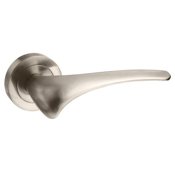 Mediterranean Marseille Lever Door Handle on Round Rose by Atlantic Hardware