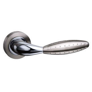 Mediterranean Oran Lever Door Handle on Round Rose by Atlantic Hardware