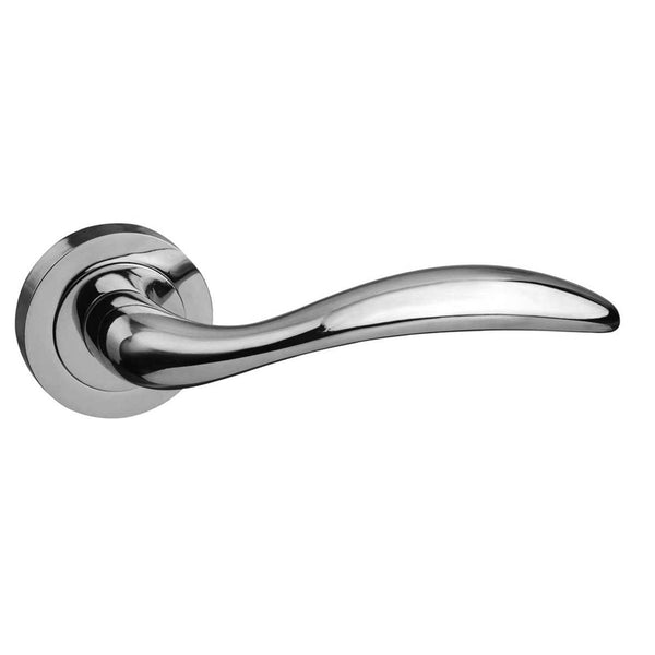 Mediterranean Ancon Lever Door Handle on Round Rose by Atlantic Hardware