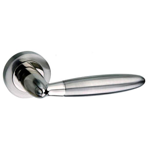 Mediterranean Gibraltar Lever Door Handle on Round Rose by Atlantic Hardware