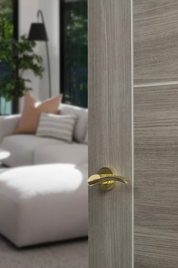 Mediterranean Valencia Lever Door Handle on Round Rose - additional image