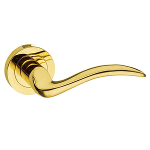 Mediterranean Valencia Lever Door Handle on Round Rose by Atlantic Hardware