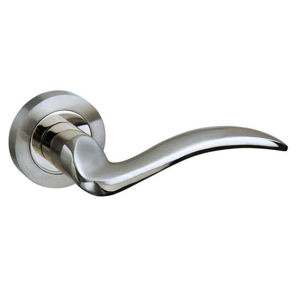 Mediterranean Valencia Lever Door Handle on Round Rose by Atlantic Hardware