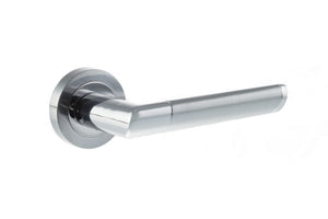Mediterranean Santorini Lever Door Handle on Round Rose by Atlantic Hardware