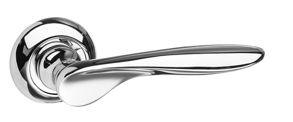 Mediterranean Malta Lever Door Handle on Round "C" Rose - Polished Chrome - Default