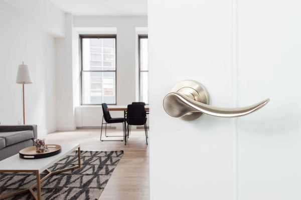 Mediterranean Malaga Lever Door Handle on Round Rose - additional image