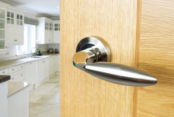 Mediterranean Ibiza Lever Door Handle on Round Rose - additional image