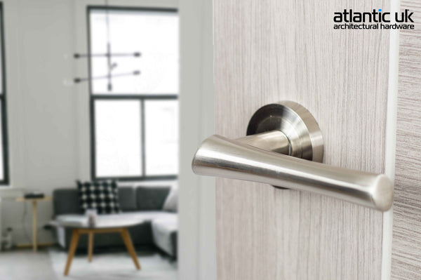 Mediterranean Corsica Lever Door Handle on Round Rose - additional image