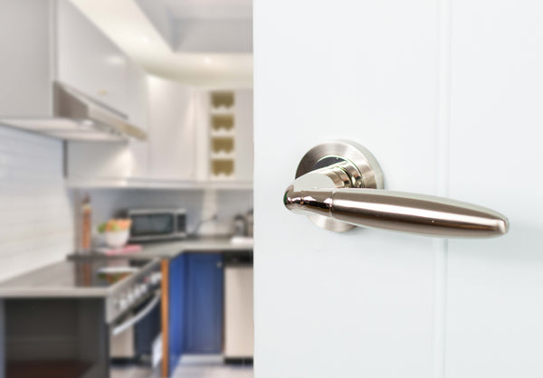 Mediterranean Gibraltar Lever Door Handle on Round Rose - additional image