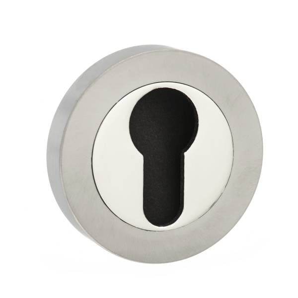 STATUS Euro Escutcheons on Round Rose - Satin Nickel/Nickel Plate - Default