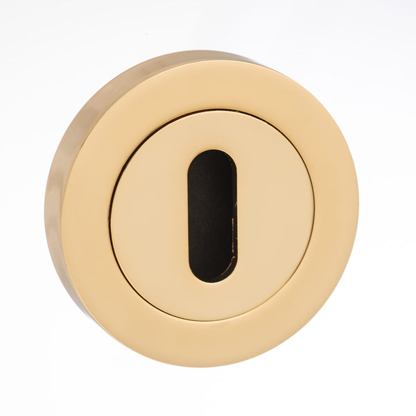 Mediterranean Key Escutcheons on Round Rose by Atlantic Hardware