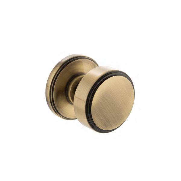 Millhouse Brass Boulton Solid Brass Stepped Mortice Door Knob on Concealed Fix Rose - Antique Brass - Default
