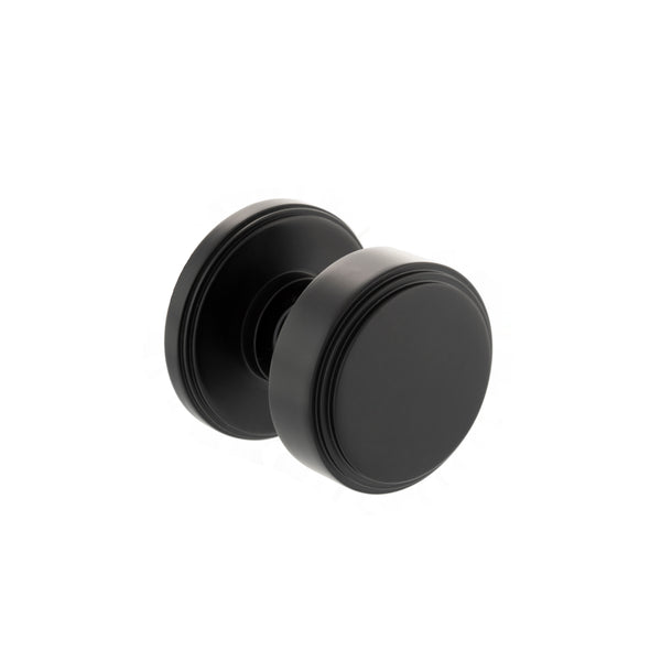 Millhouse Brass Boulton Brass Stepped Mortice Knob on Concealed Fix Rose - Matt Black - Default