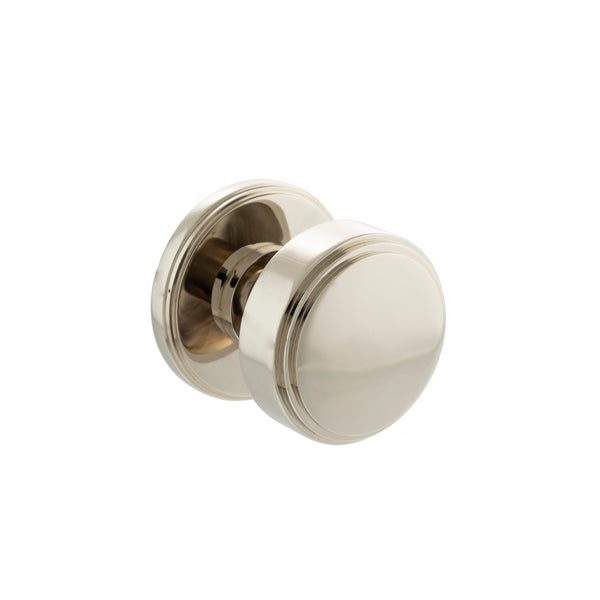 Millhouse Brass Boulton Brass Stepped Mortice Knob on Concealed Fix Rose - Polished Nickel - Default
