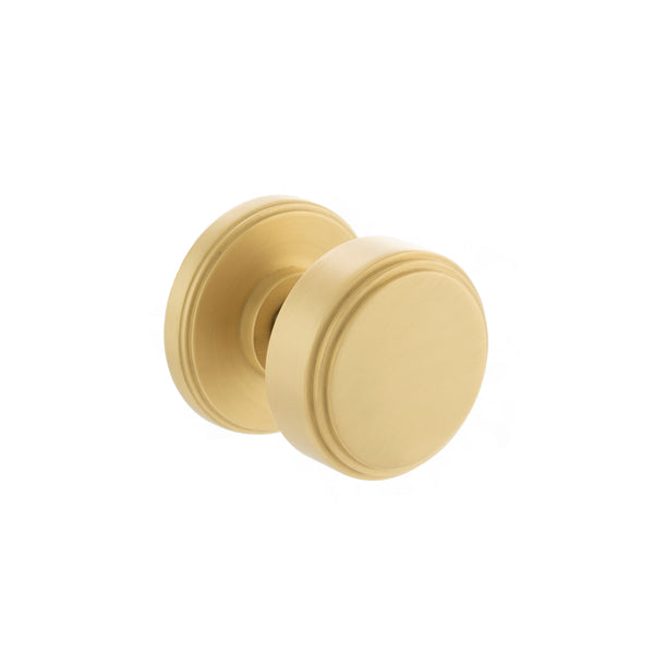 Millhouse Brass Boulton Brass Stepped Mortice Knob on Concealed Fix Rose - Satin Brass - Default