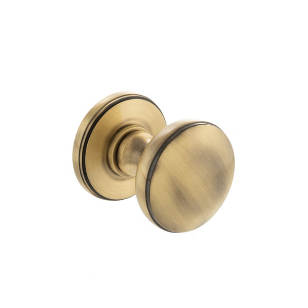 Millhouse Brass Edison Solid Brass Domed Mortice Door Knob on Concealed Fix Rose