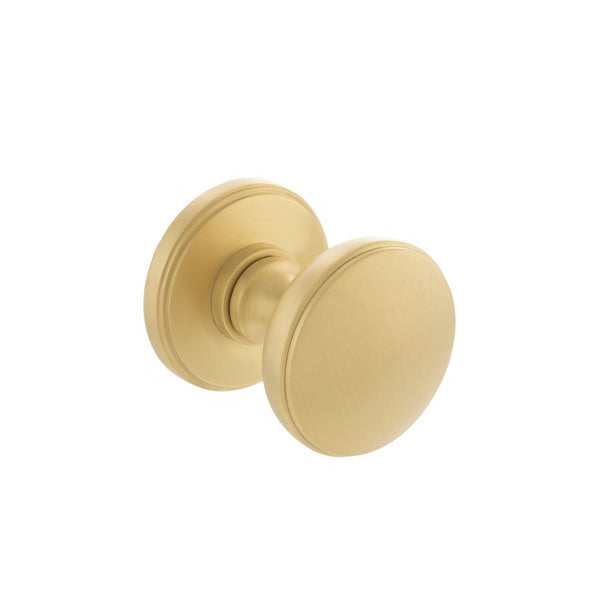 Millhouse Brass Edison Solid Brass Domed Mortice Door Knob on Concealed Fix Rose