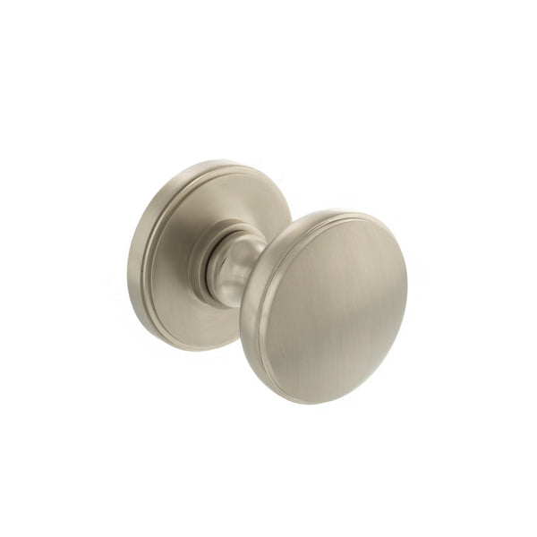 Millhouse Brass Edison Solid Brass Domed Mortice Door Knob on Concealed Fix Rose