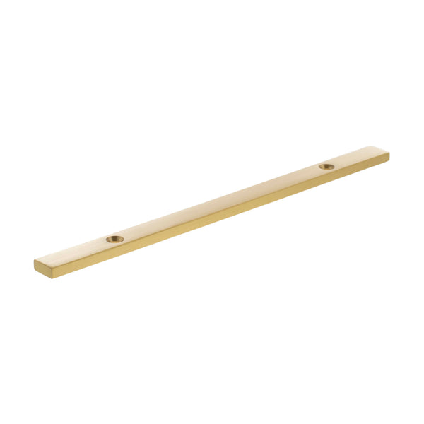 Millhouse Brass Long Narrow Cabinet Handle Backplate 128mm by Atlantic Hardware