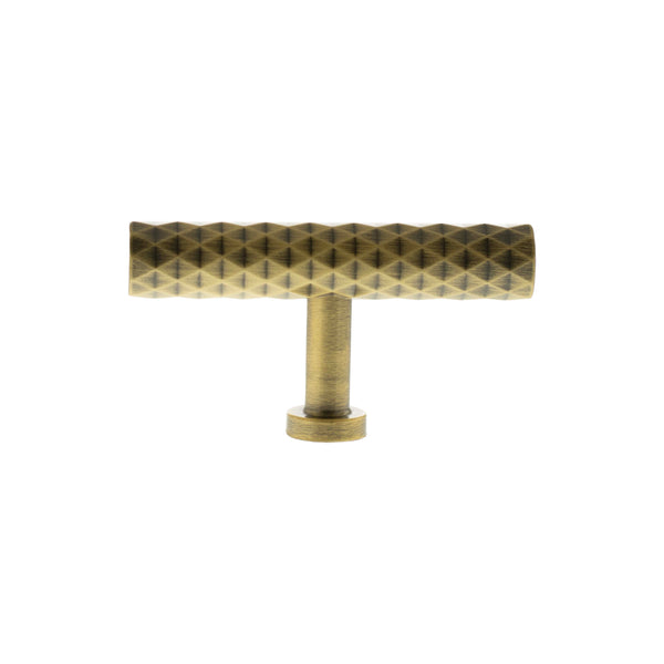 Millhouse Brass Chrysler Diamond T-Bar Cabinet Knob Handle by Atlantic Hardware