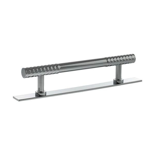 Millhouse Brass Chrysler Diamond T-Bar Cabinet Pull Handle on Backplate 128mm by Atlantic Hardware