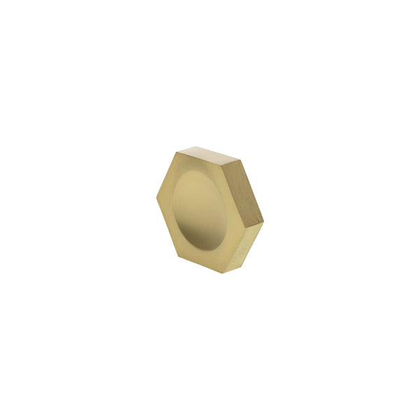 Millhouse Brass Pennington Hexagonal Finger Pull Cabinet Knob Handle by Atlantic Hardware