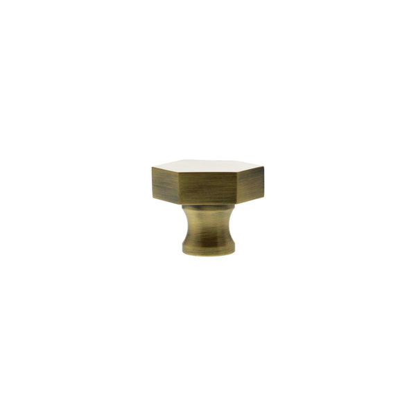 Millhouse Brass Pennington Hexagonal Cabinet Knob Handle by Atlantic Hardware