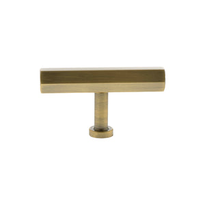 Millhouse Brass Pennington Hexagonal T-Bar Cabinet Knob Handle by Atlantic Hardware