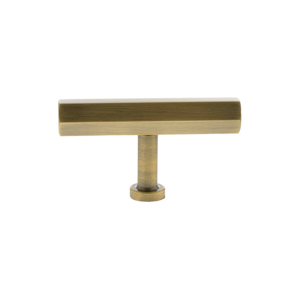 Millhouse Brass Pennington Hexagonal T-Bar Cabinet Knob Handle by Atlantic Hardware