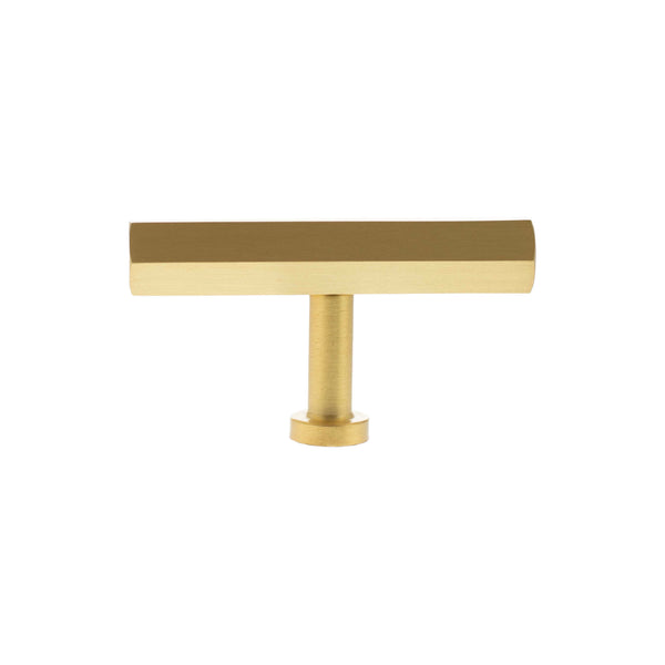 Millhouse Brass Pennington Hexagonal T-Bar Cabinet Knob Handle by Atlantic Hardware