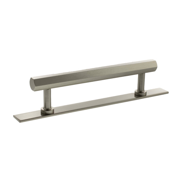 Millhouse Brass Pennington Hexagonal T-Bar Cabinet Pull Handle on Backplate 128mm by Atlantic Hardware