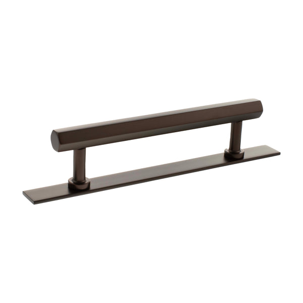 Millhouse Brass Pennington Hexagonal T-Bar Cabinet Pull Handle on Backplate 128mm by Atlantic Hardware