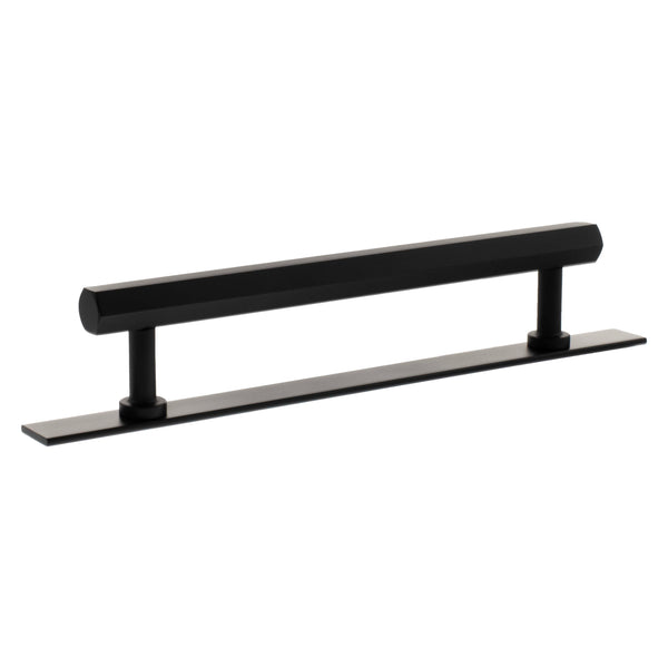 Millhouse Brass Pennington Hexagonal T-Bar Cabinet Pull Handle on Backplate 160mm by Atlantic Hardware