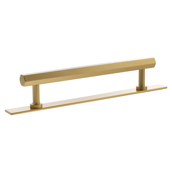 Millhouse Brass Pennington Hexagonal T-Bar Cabinet Pull Handle on Backplate 160mm by Atlantic Hardware