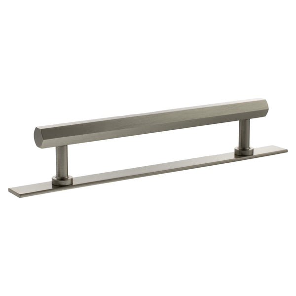 Millhouse Brass Pennington Hexagonal T-Bar Cabinet Pull Handle on Backplate 160mm by Atlantic Hardware